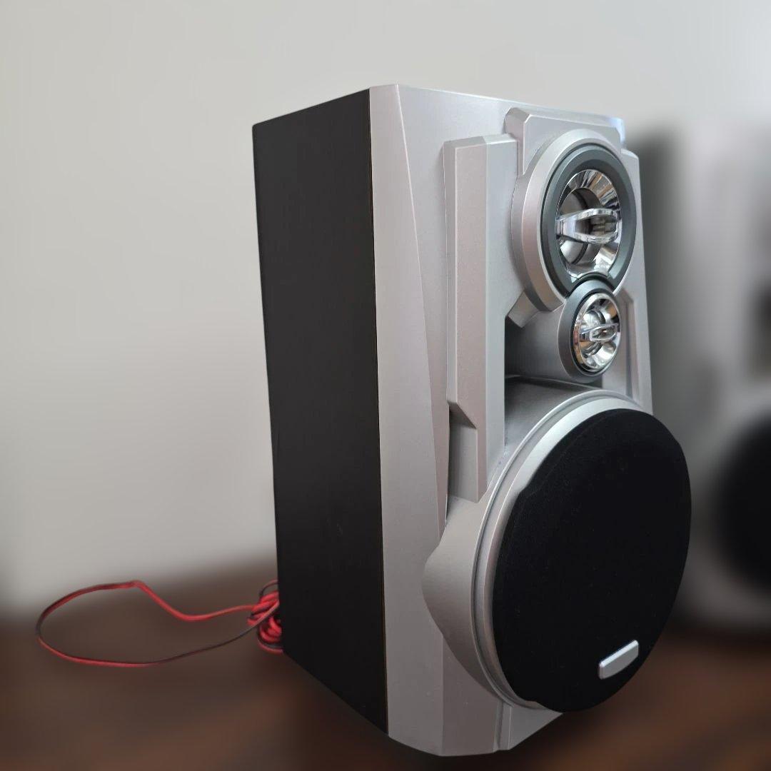 2ウェイスピーカー シルバー・ブラック