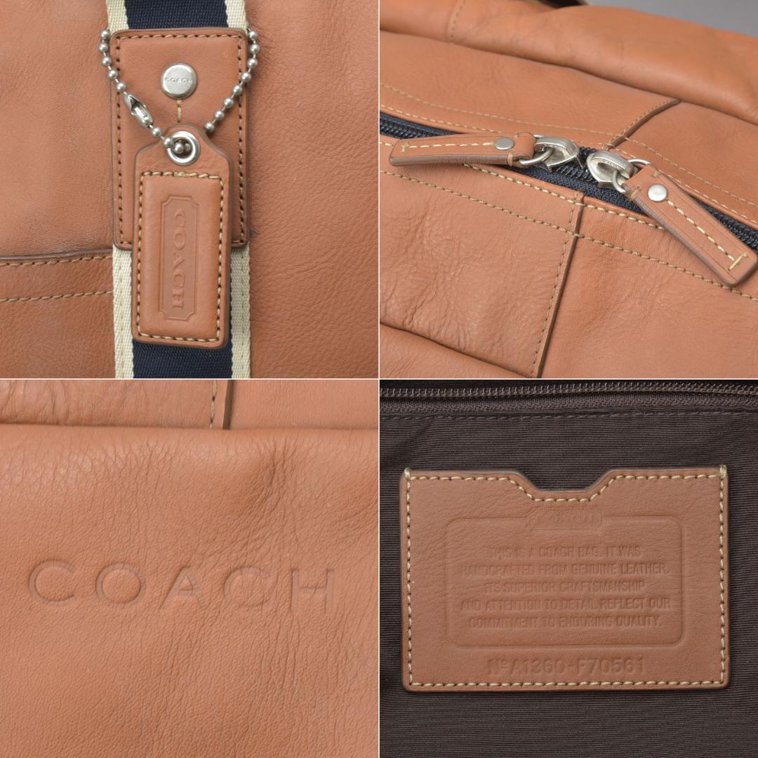 美品◇COACH コーチ ヘリテージダッフル ボストンバッグ 2WAY レザー茶