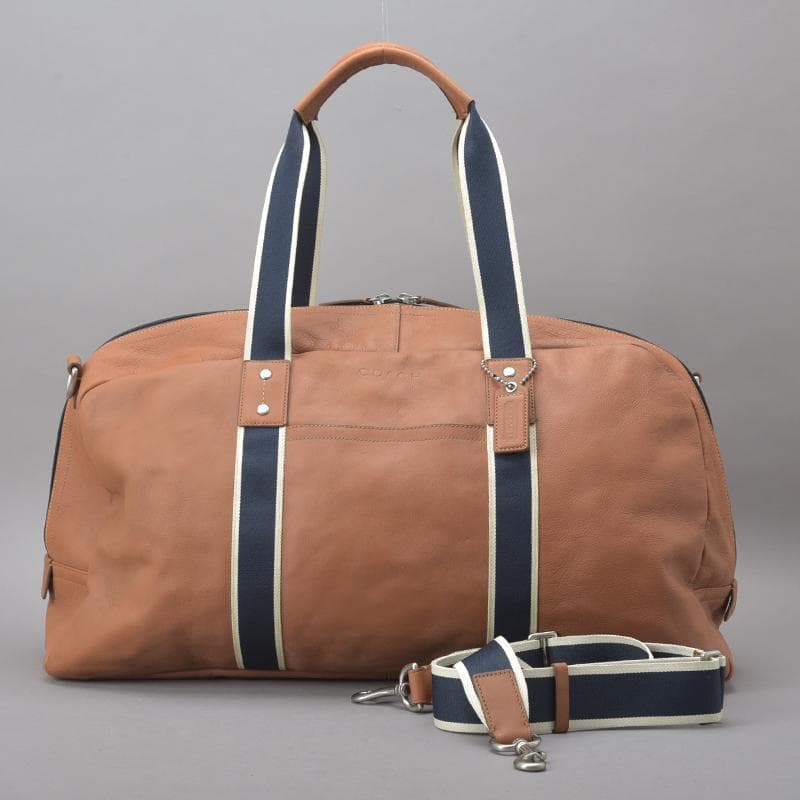 美品◇COACH コーチ ヘリテージダッフル ボストンバッグ 2WAY レザー茶