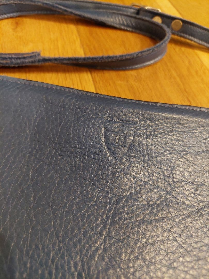 HTC　サコッシュ　ショルダーバッグ　ブルーレザー　ターコイズ　スタッズ