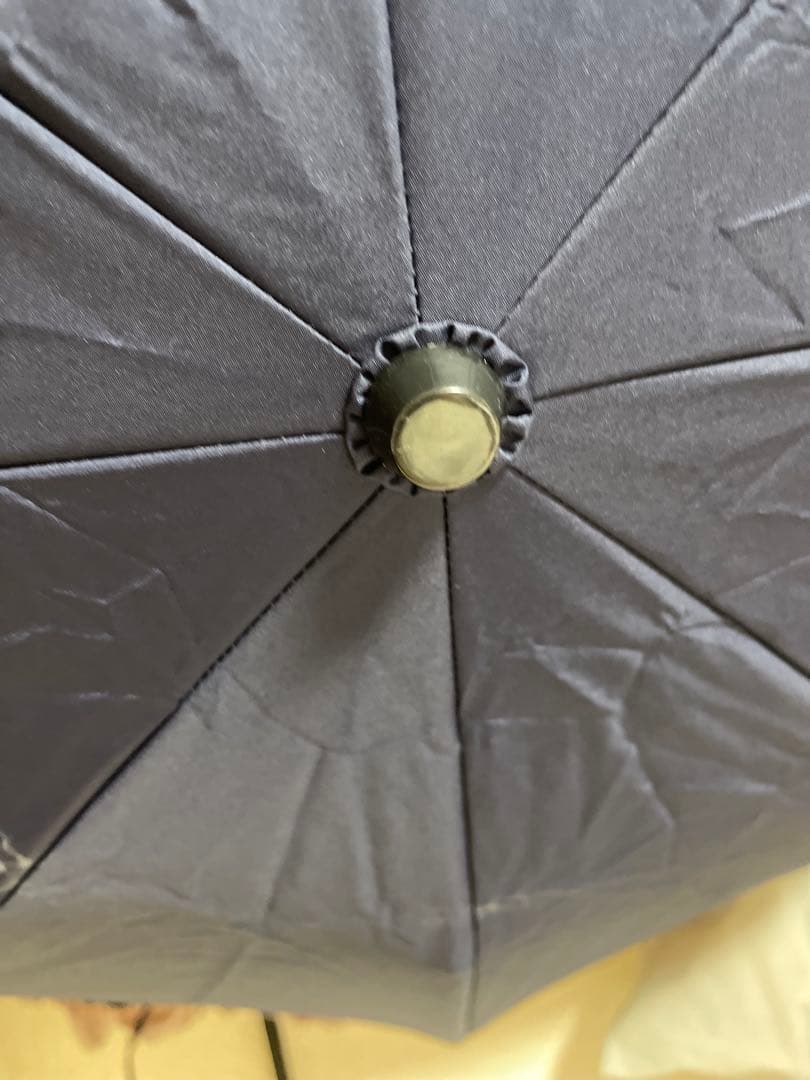 神戸ロサブラン 3段折り畳み日傘 フリル ネイビー×ピンク 美品