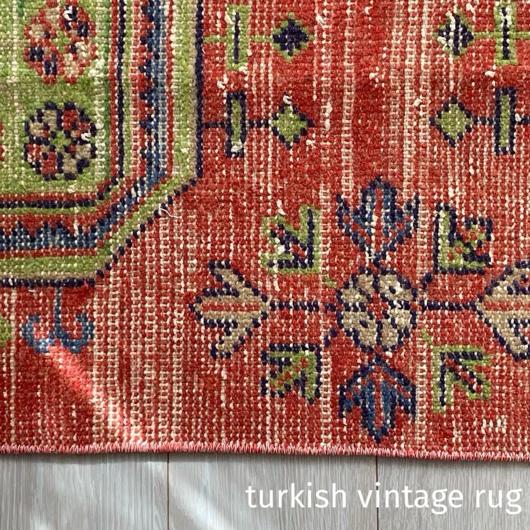 オレンジ3Box ブルー73×184 グリーン　魔除けD トルコヴィンテージラグ