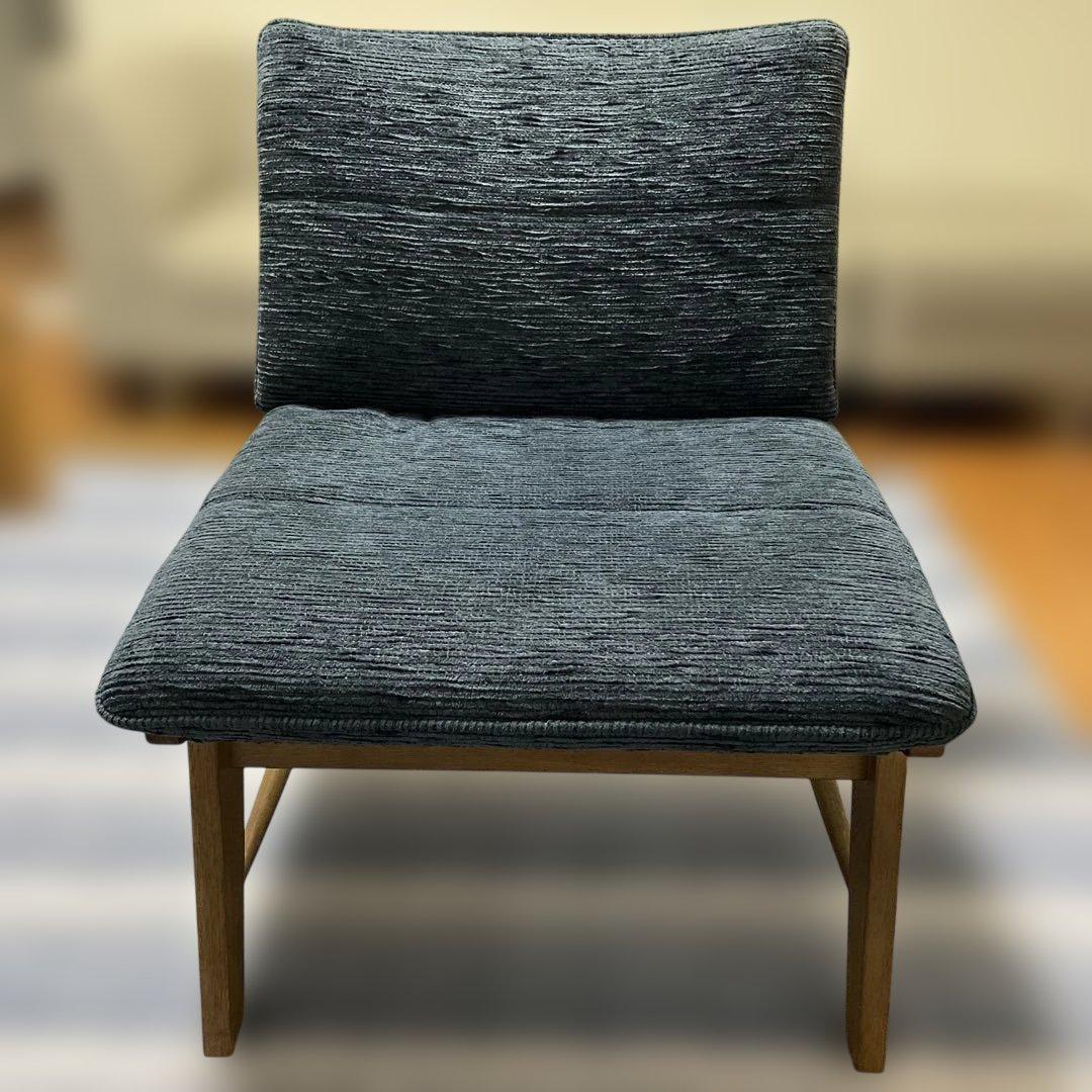 ミキモク 和モダン　木製フレーム アームレスチェア 一人掛けソファー