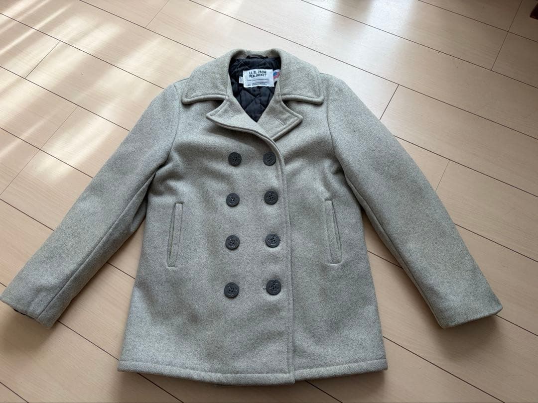 90s Schott U.S.740N ピーコート サイズ38 ライトグレー