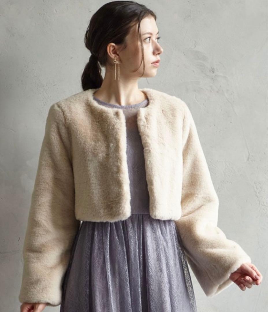 【jun新品未使用】AIMERジャケット エコファーノーカラージャケット