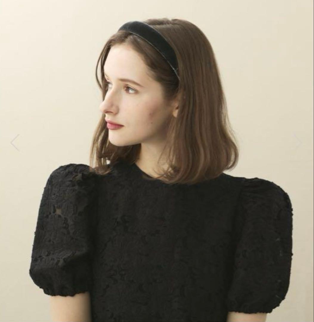 ALEXANDRE DE PARIS ベロアカチューシャ　グレー