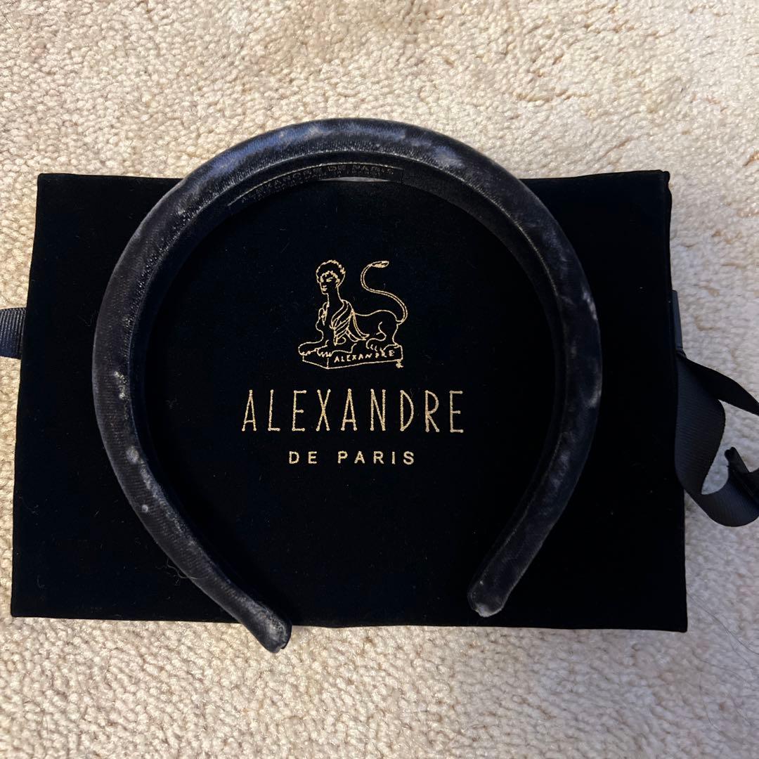 ALEXANDRE DE PARIS ベロアカチューシャ　グレー