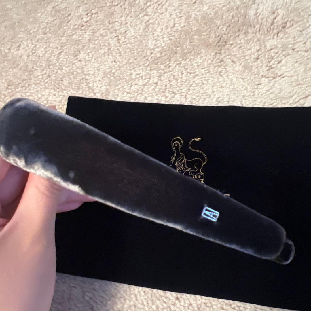 ALEXANDRE DE PARIS ベロアカチューシャ　グレー