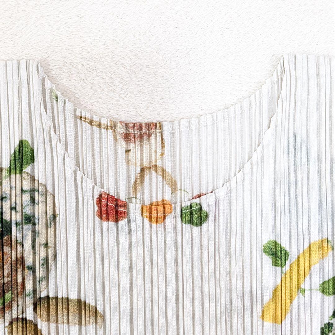 希少　プリーツプリーズ　イッセイミヤケ　野菜　動物　カットソー　ブラウス　3