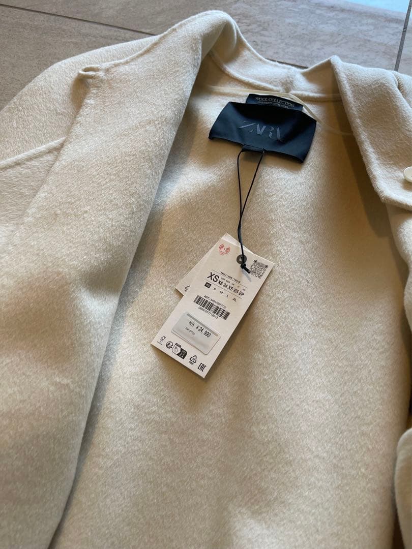 ZARA ホワイトコート　新品タグ付き　XS