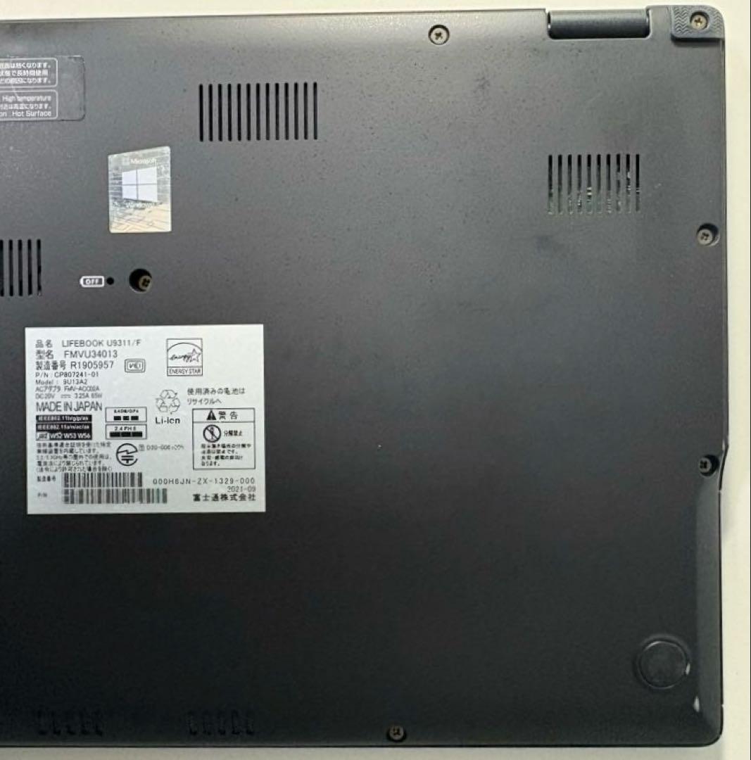 【美品】富士通U9311F超軽量✳︎第11世代インテルi5搭載⭐️メモリ16GB