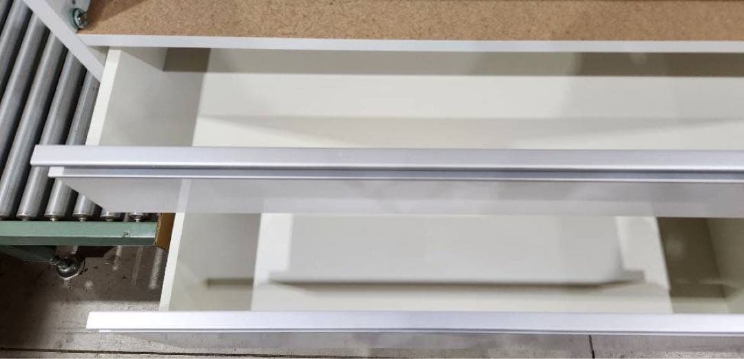 ◎7023 ステンレス頑丈鏡面カウンター幅120　ホワイト