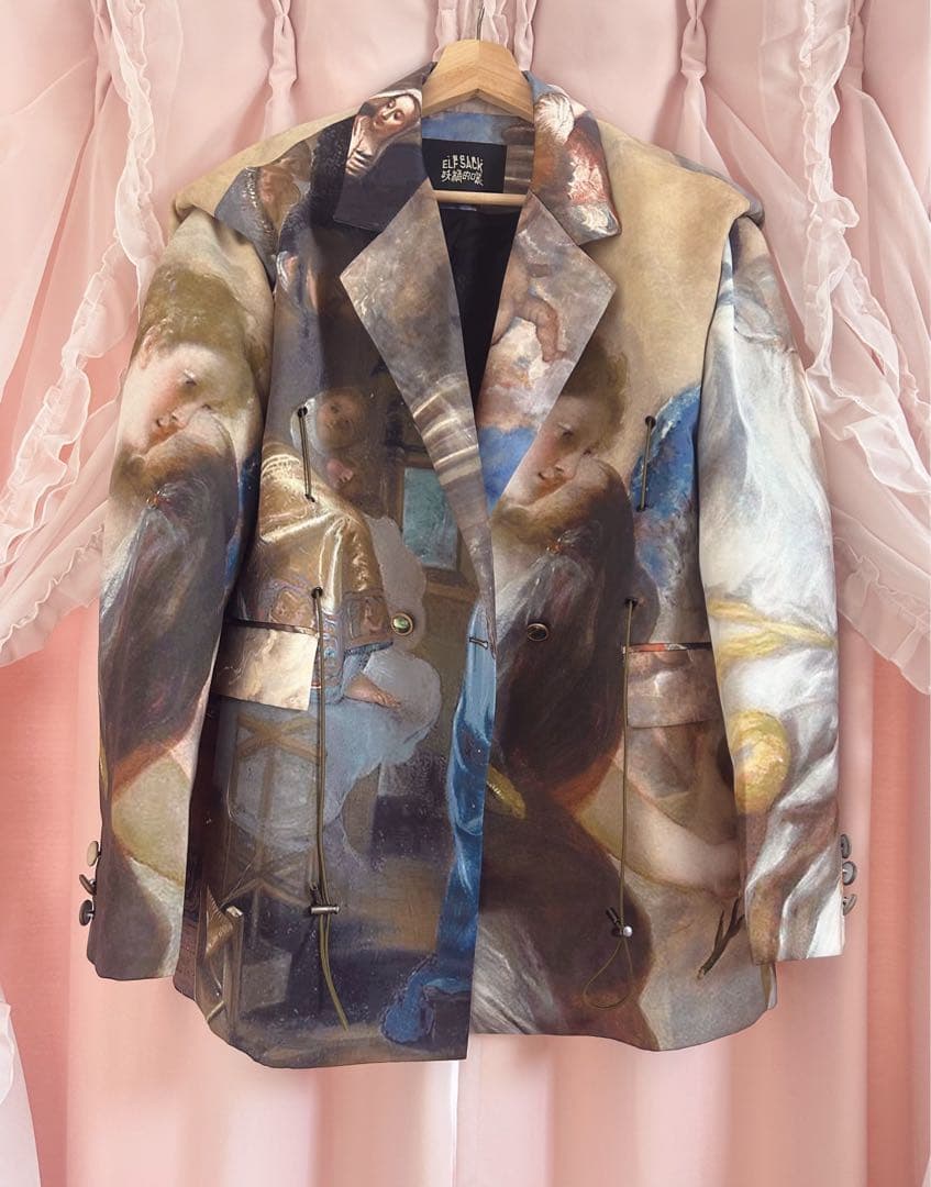 【美品】✨️ELF SACK 絵画デザインオーバーサイズジャケット ✨️