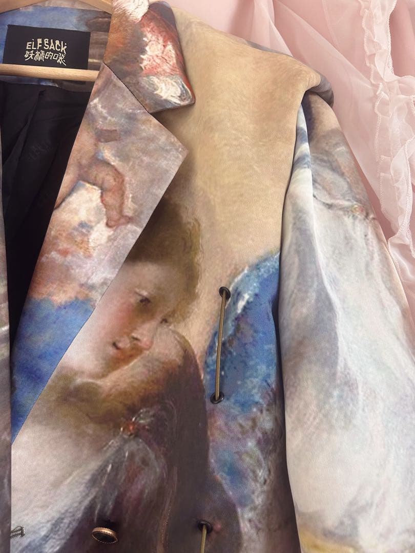 【美品】✨️ELF SACK 絵画デザインオーバーサイズジャケット ✨️