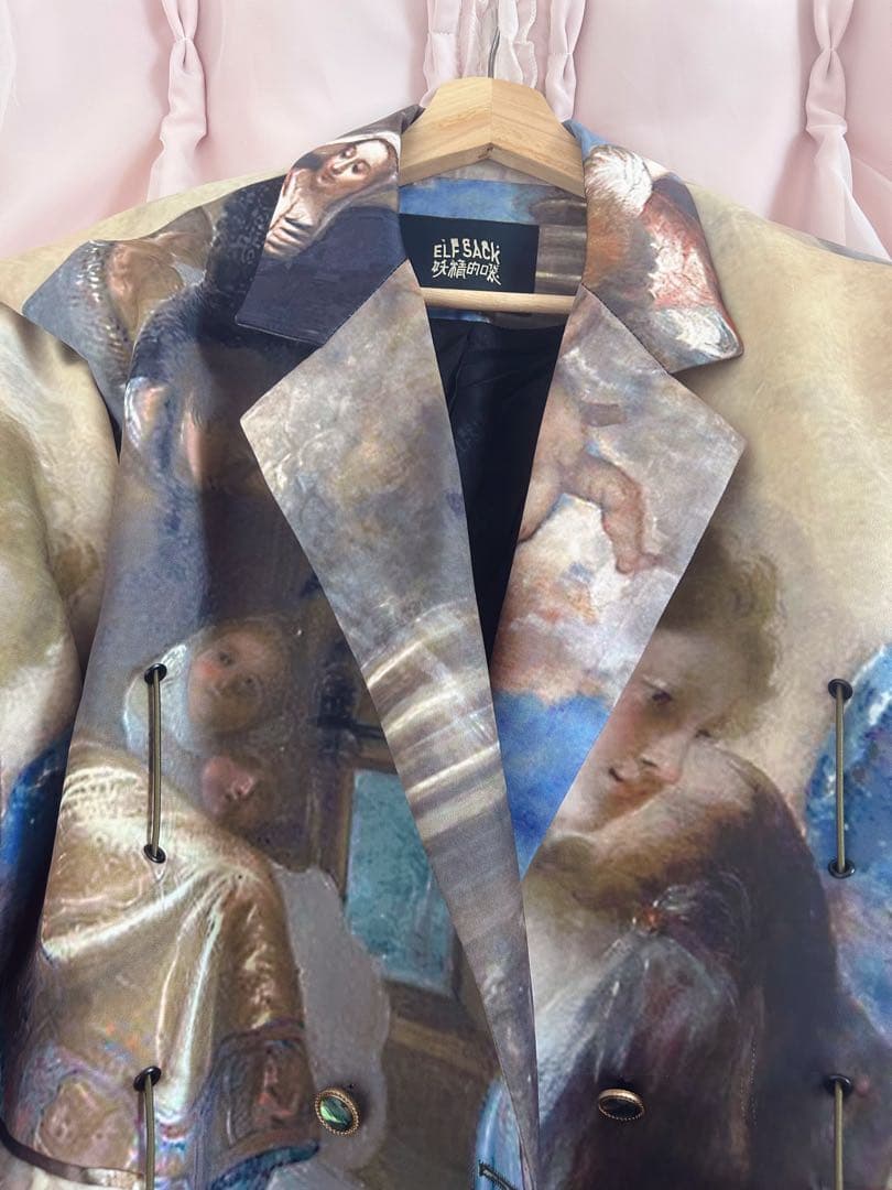 【美品】✨️ELF SACK 絵画デザインオーバーサイズジャケット ✨️