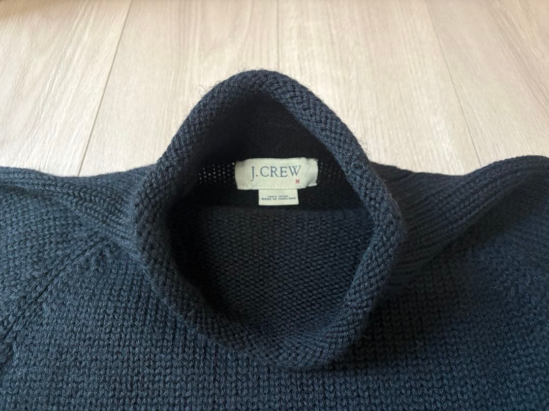 90s J.Crew ジェイクルー ロールネックウールニット セーター M 黒