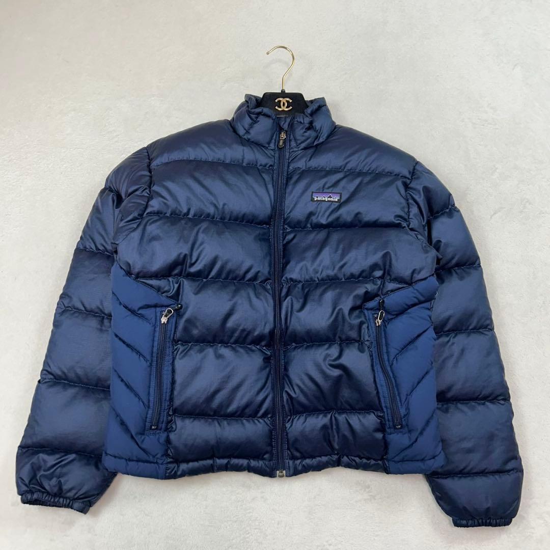 K162 S パタゴニア 収納袋あり 肉厚 ダウンジャケット ブルー メンズ