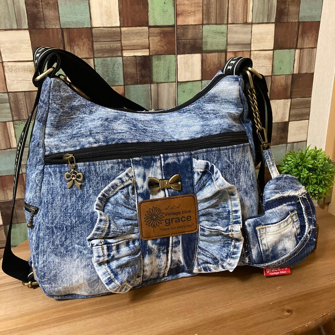 デニムリメイク フリル2wayバック