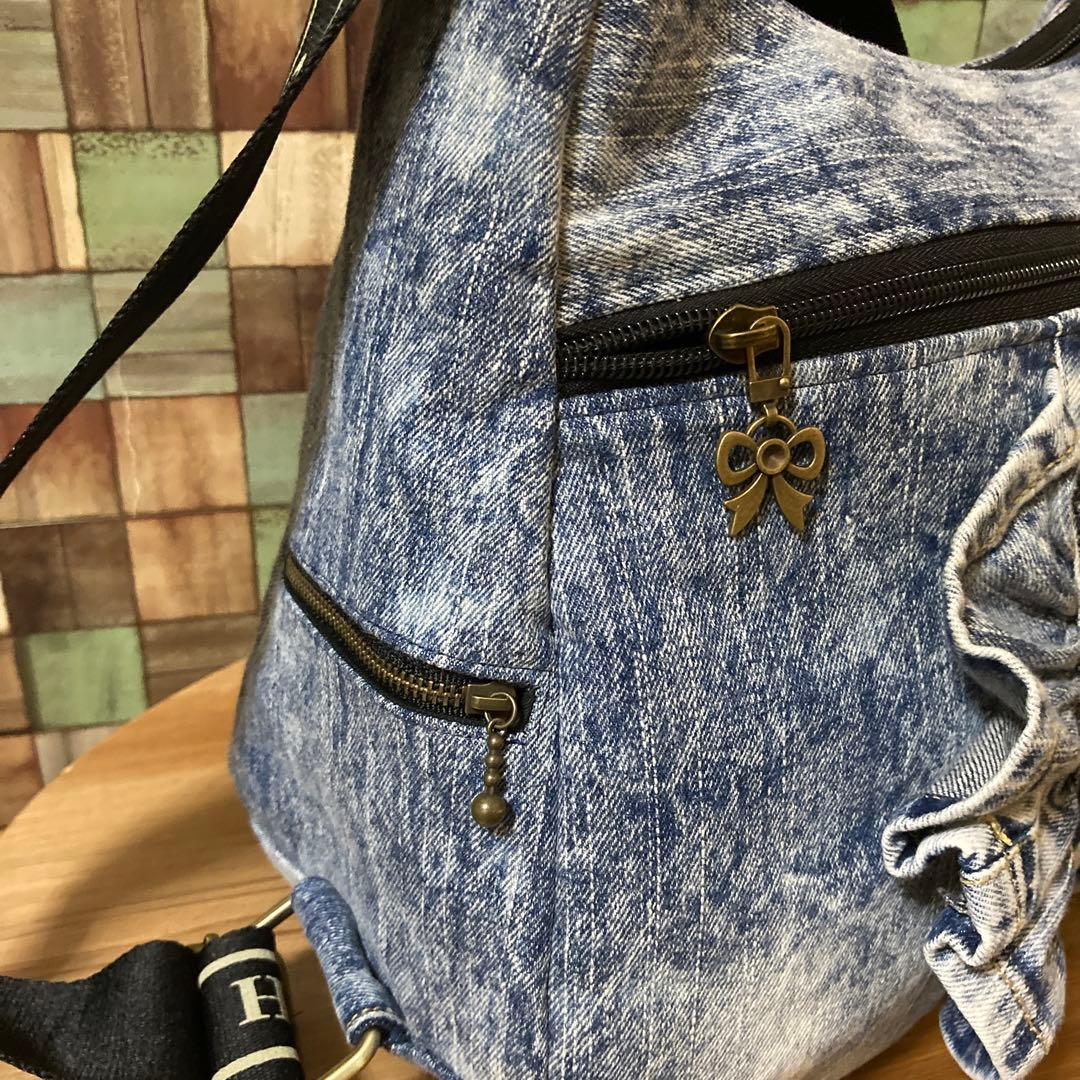 デニムリメイク フリル2wayバック