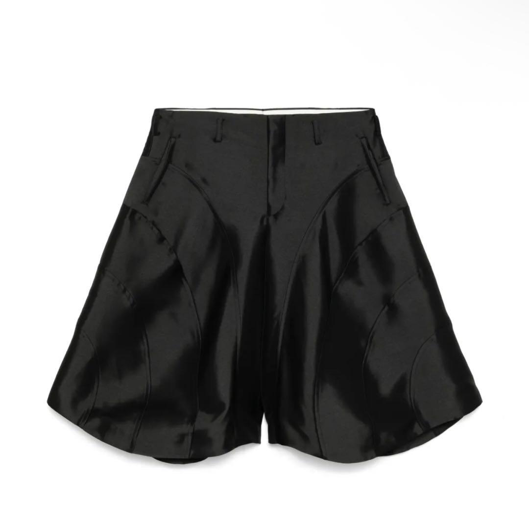 AD2024 25SS バミューダワイドショーツ 黒 ポリエステル