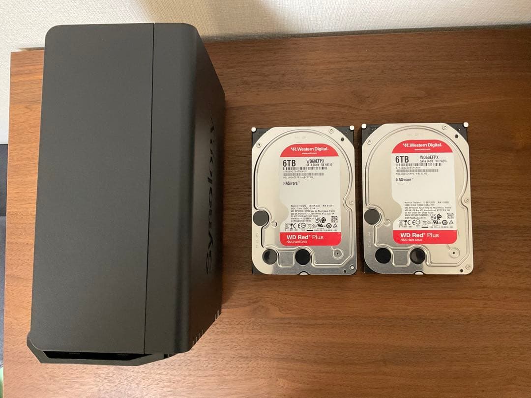 Synology NAS 2ベイ DS223/G + 6TB HDD 2台