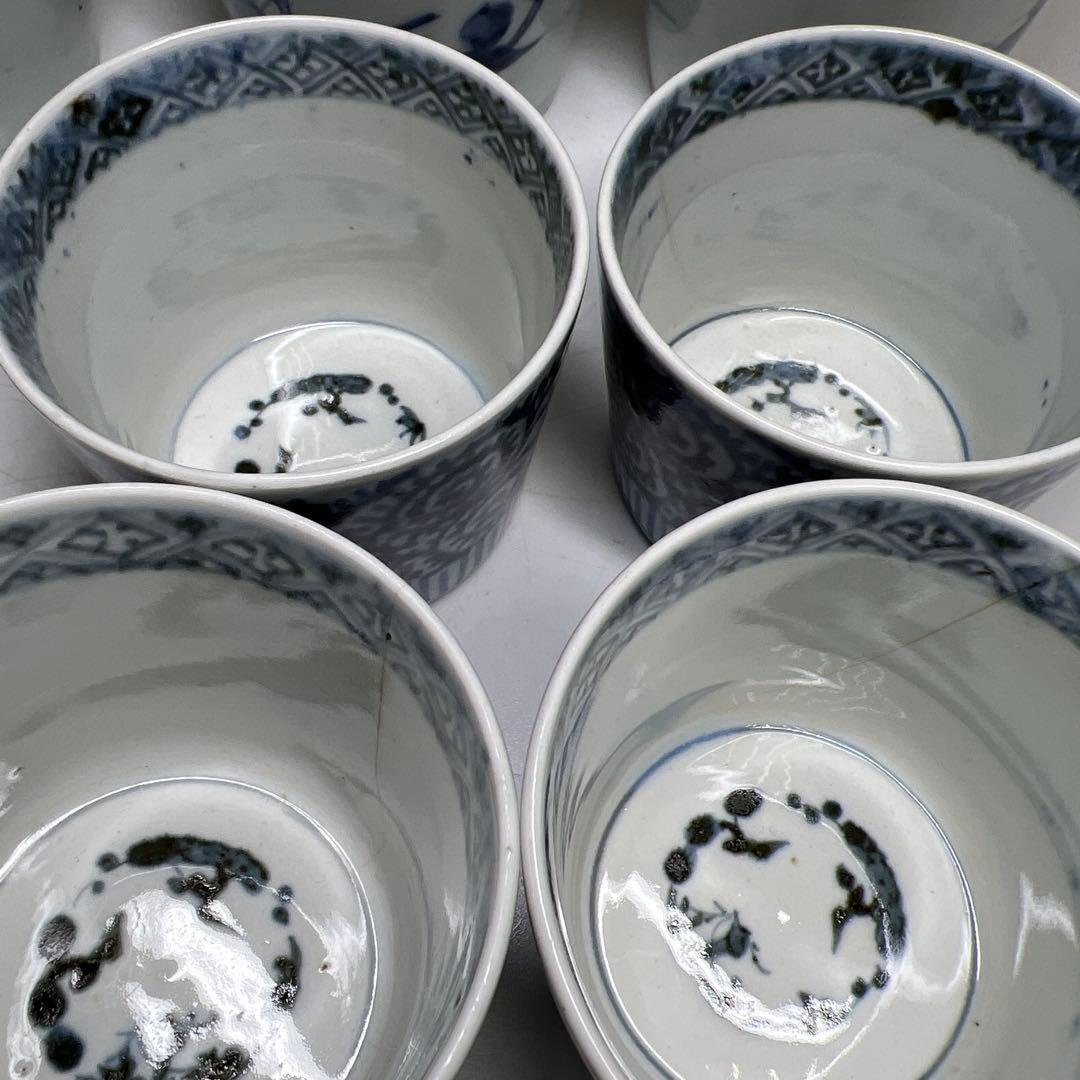 古伊万里　蛸唐草等　染付蕎麦猪口色々16点　東Y7-1224③タエトサ