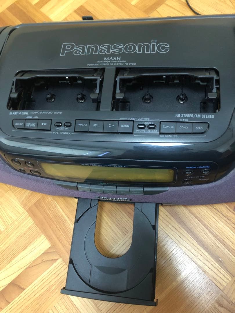 パナソニック RX-DT901 CDダブルラジカセ　リモコン付き　動作確認OK
