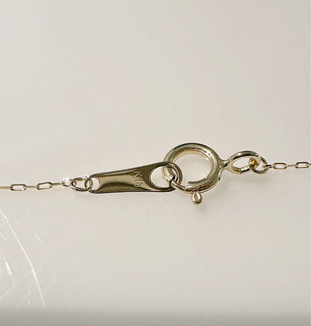 K18！シンプル 6本爪 天然ダイヤモンド ネックレス ！