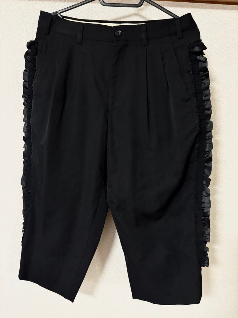 コムデギャルソン GB-P002 フリル　デザイン　クロップ　パンツ ブラックS