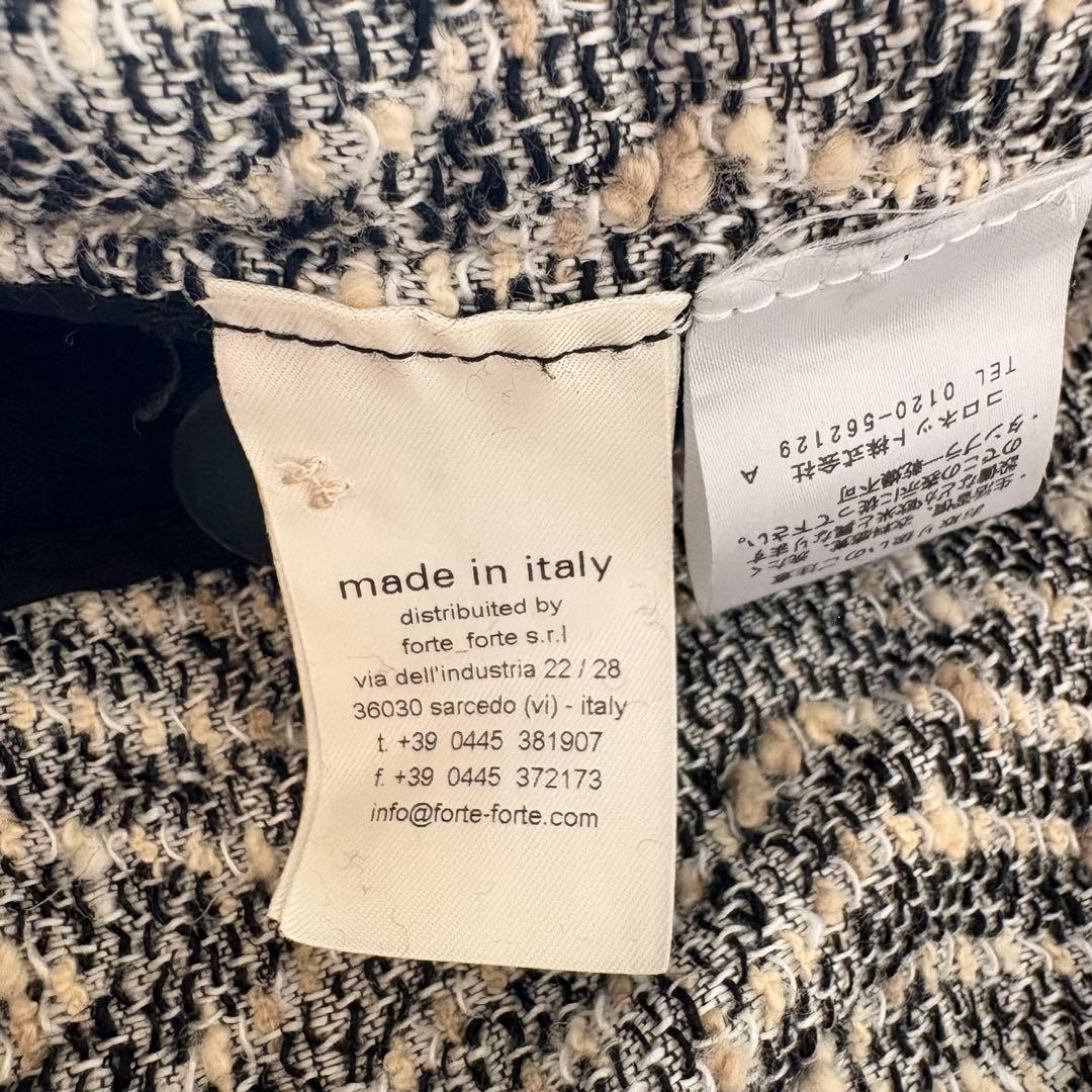 NO forte_forte テーラードジャケット　麻混合　春夏　ツイード