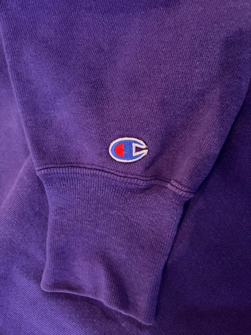 90s チャンピオン USA製　リバースウィーブ パープル ナスコンLサイズ