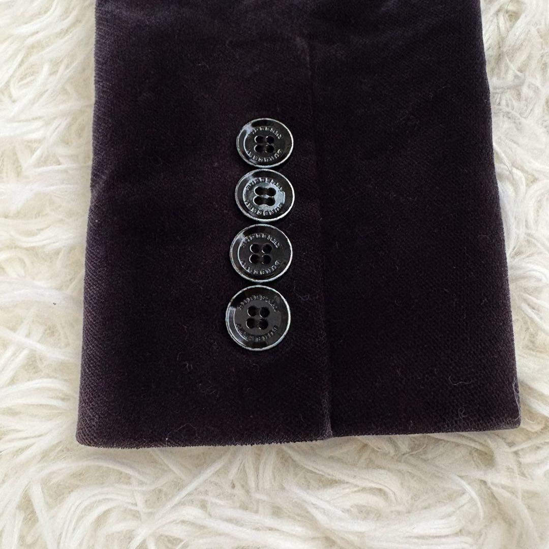 バーバリーロンドン　ベロア　ジャケット　ロゴ　ノバチェック　テーラード