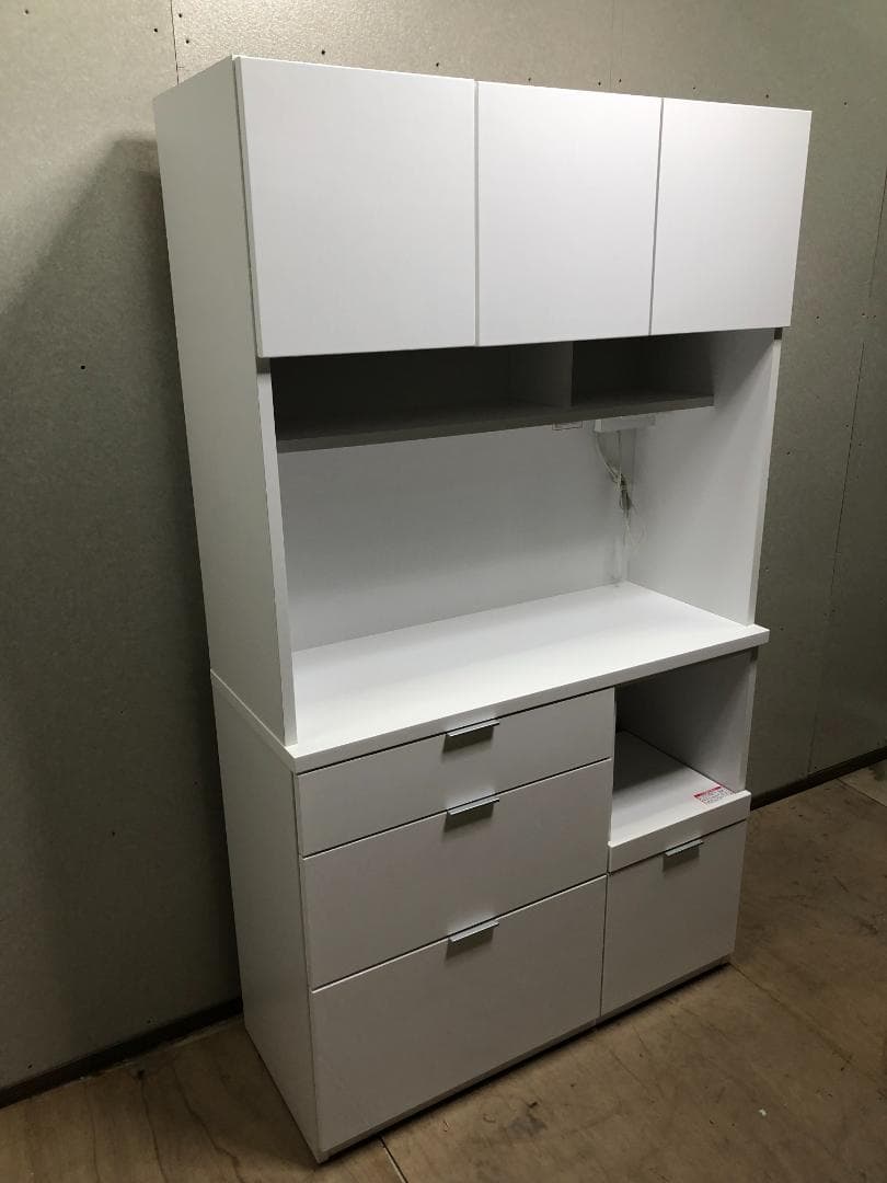 美品　ニトリ　エトナ・食器棚・キッチンボード　幅105cm　73027-3-00