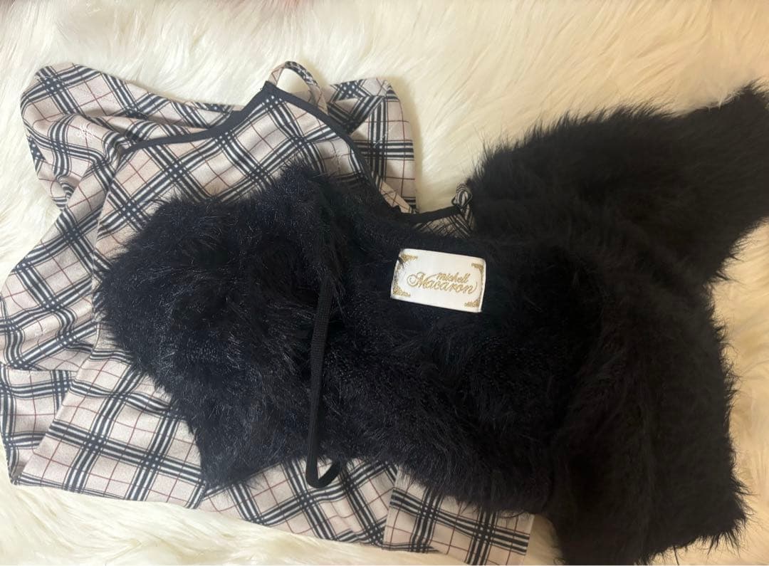 オリジナルチェック柄アンサンブルミニワンピース ミシェルマカロン