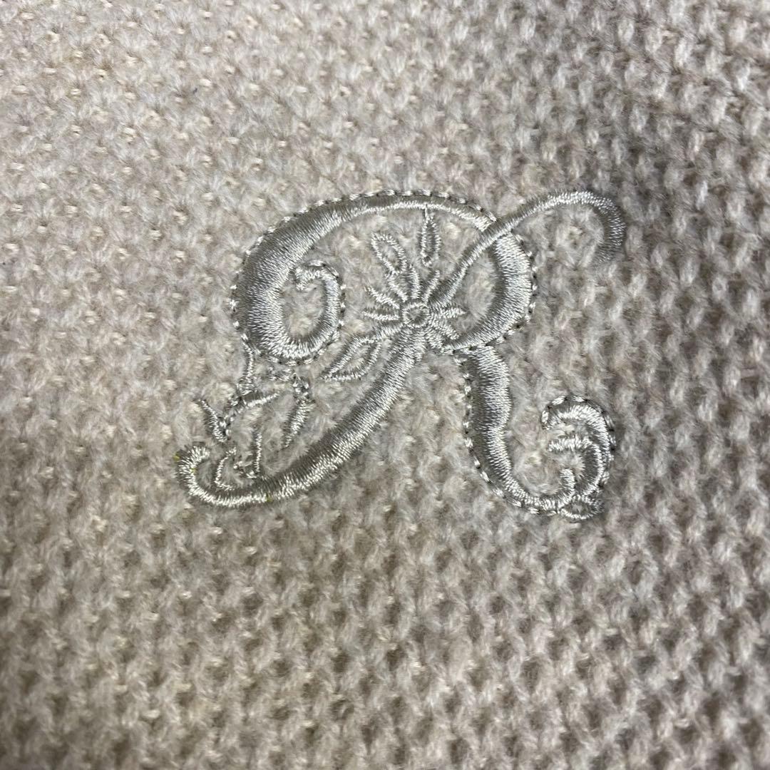 Rene♡ ルネ ロゴパールジップ ロゴ刺繍 ウールパーカー ベージュ 34