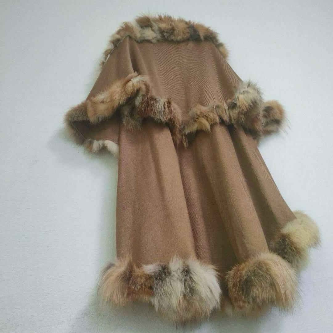 【美品】Bou Jeloud　ブージュルード　ケープコート　フォックスファー