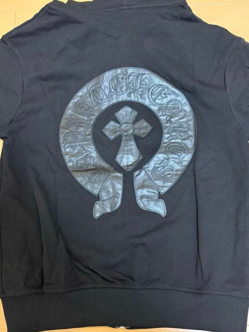 【新品】クロムハーツ Chrome Hearts ジップパーカー 黒 刺繍ロゴ