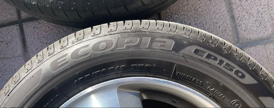 ヤ*ん様 ★ HONDAホンダバモス純正アルミホイールブリヂストンエコピアセット