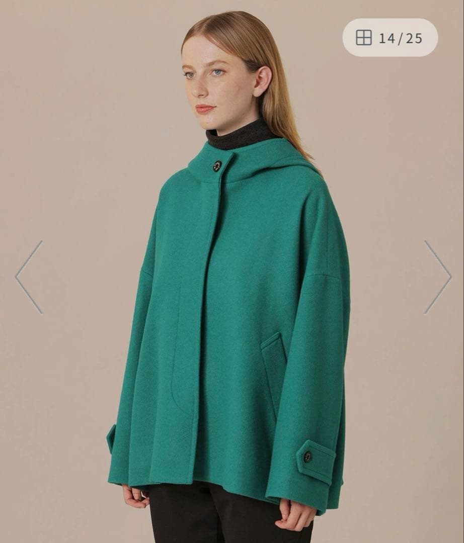 マッキントッシュロンドン　ロズリーファインウールメルトンフーデットショートコート