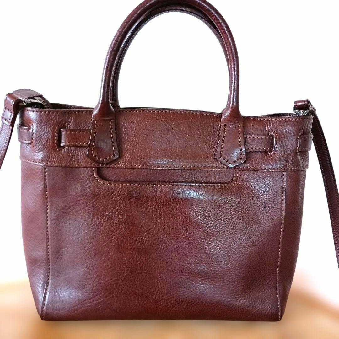 genten ロック付き 2way ショルダーバッグ　ハンドバッグ