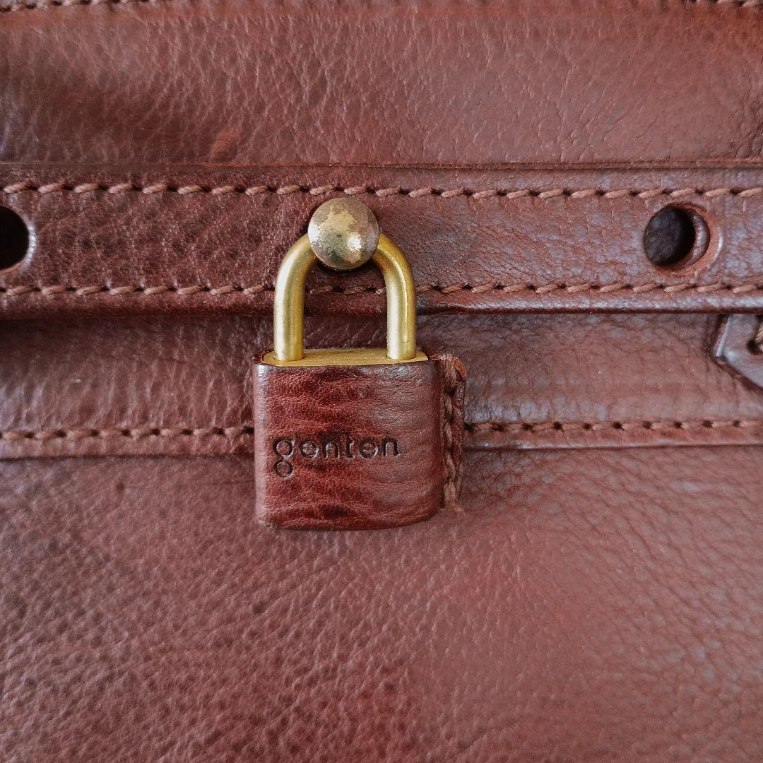 genten ロック付き 2way ショルダーバッグ　ハンドバッグ