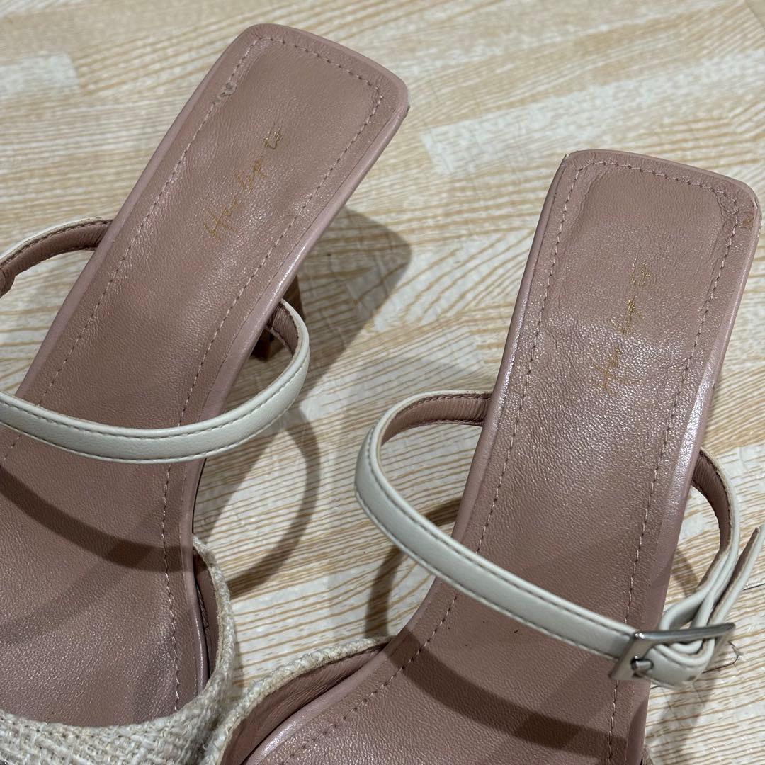 靴 Herlipto Linen Blend Crystal Mules