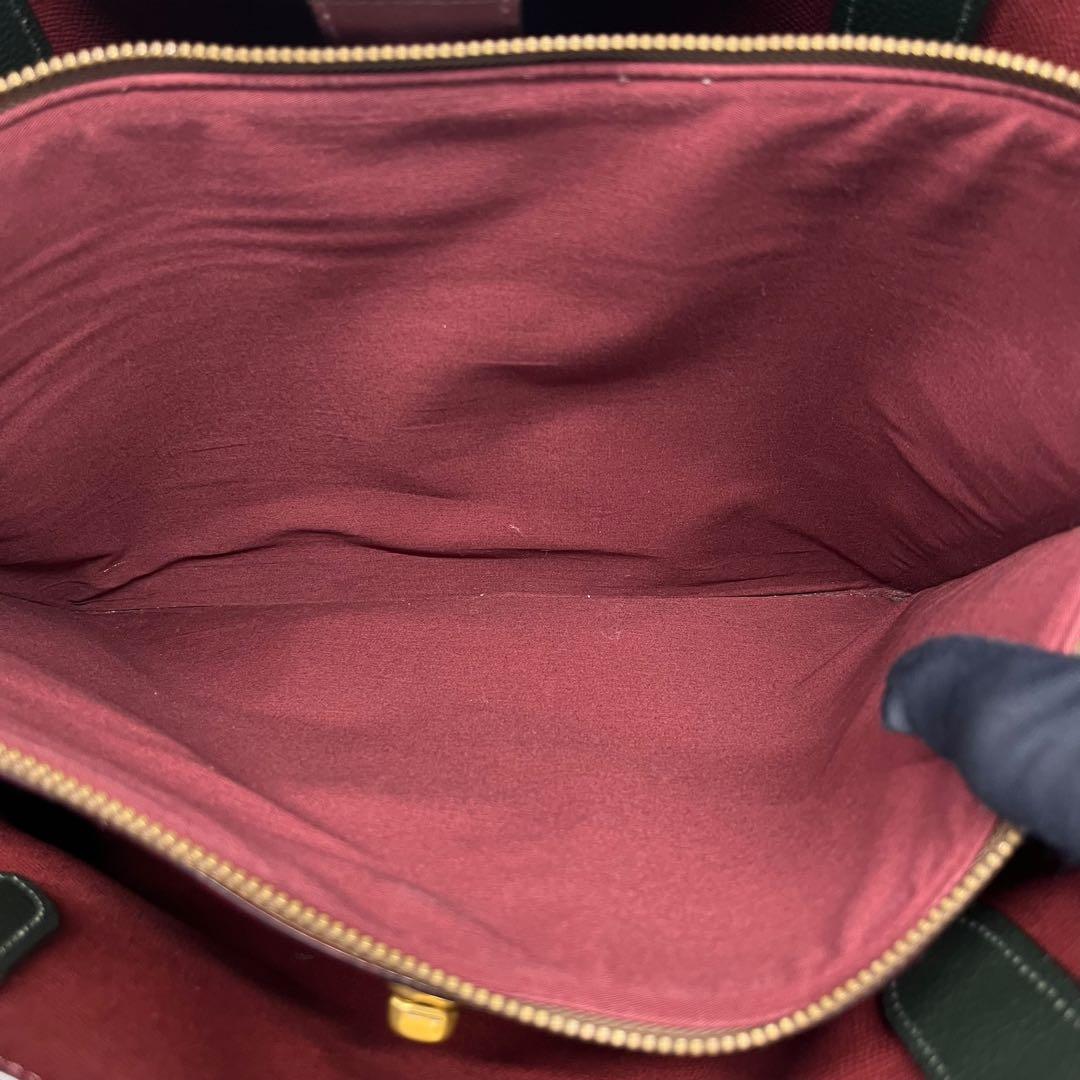 COACHコーチ ウィロウ トート シグネチャー Cロゴダークグリーン