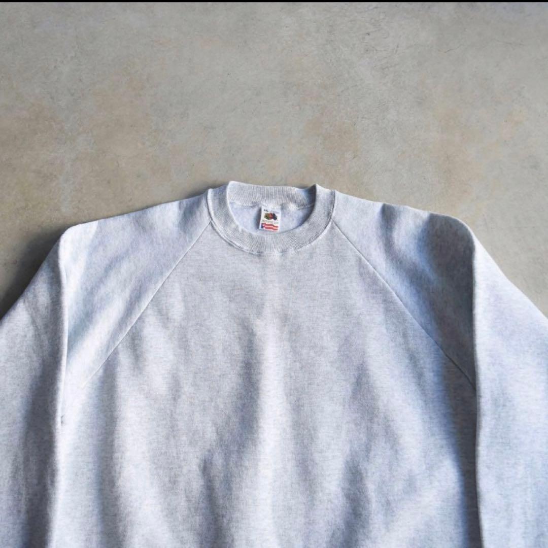 90s フルーツオブザルーム 無地スウェット ラグラン USA製 未使用 2XL