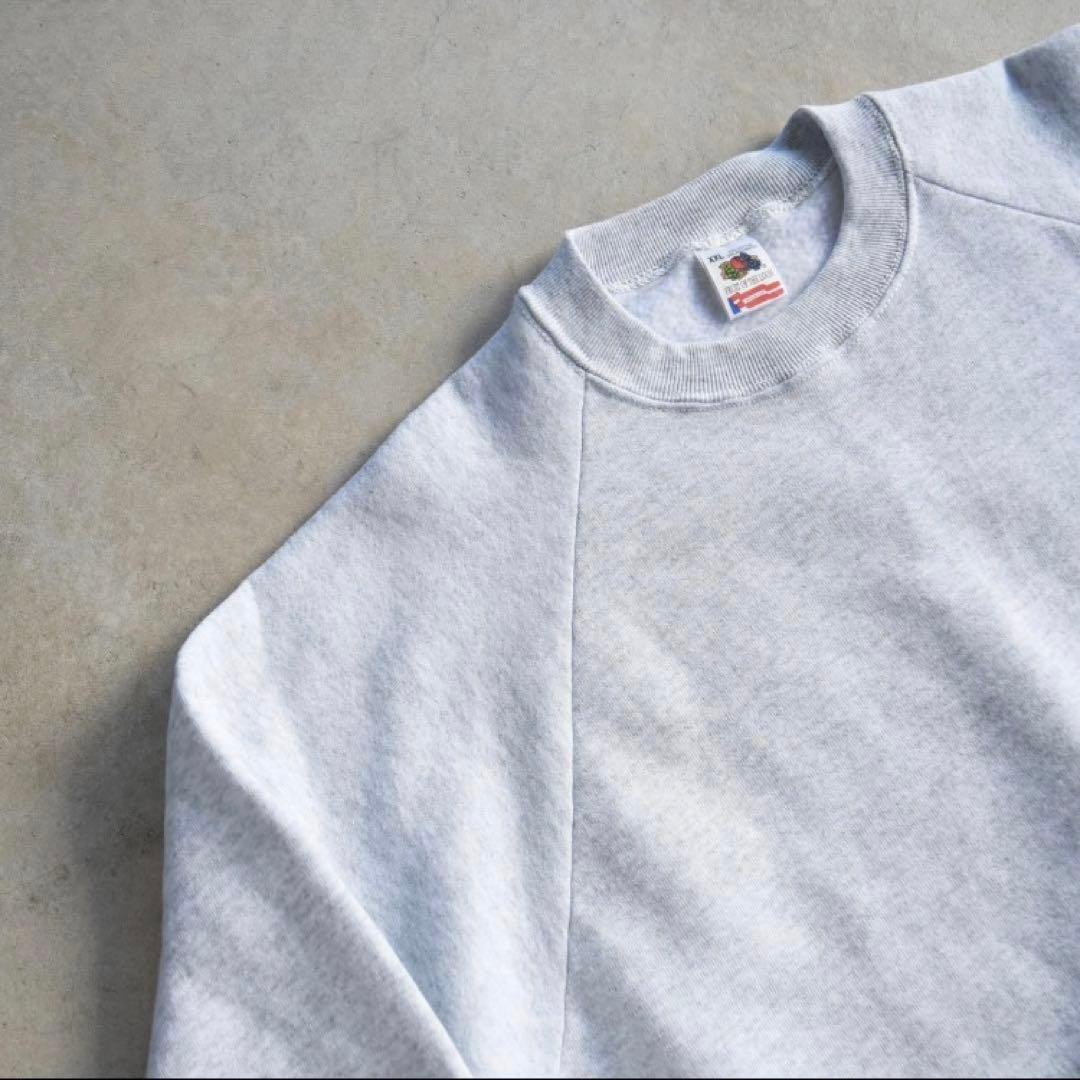 90s フルーツオブザルーム 無地スウェット ラグラン USA製 未使用 2XL