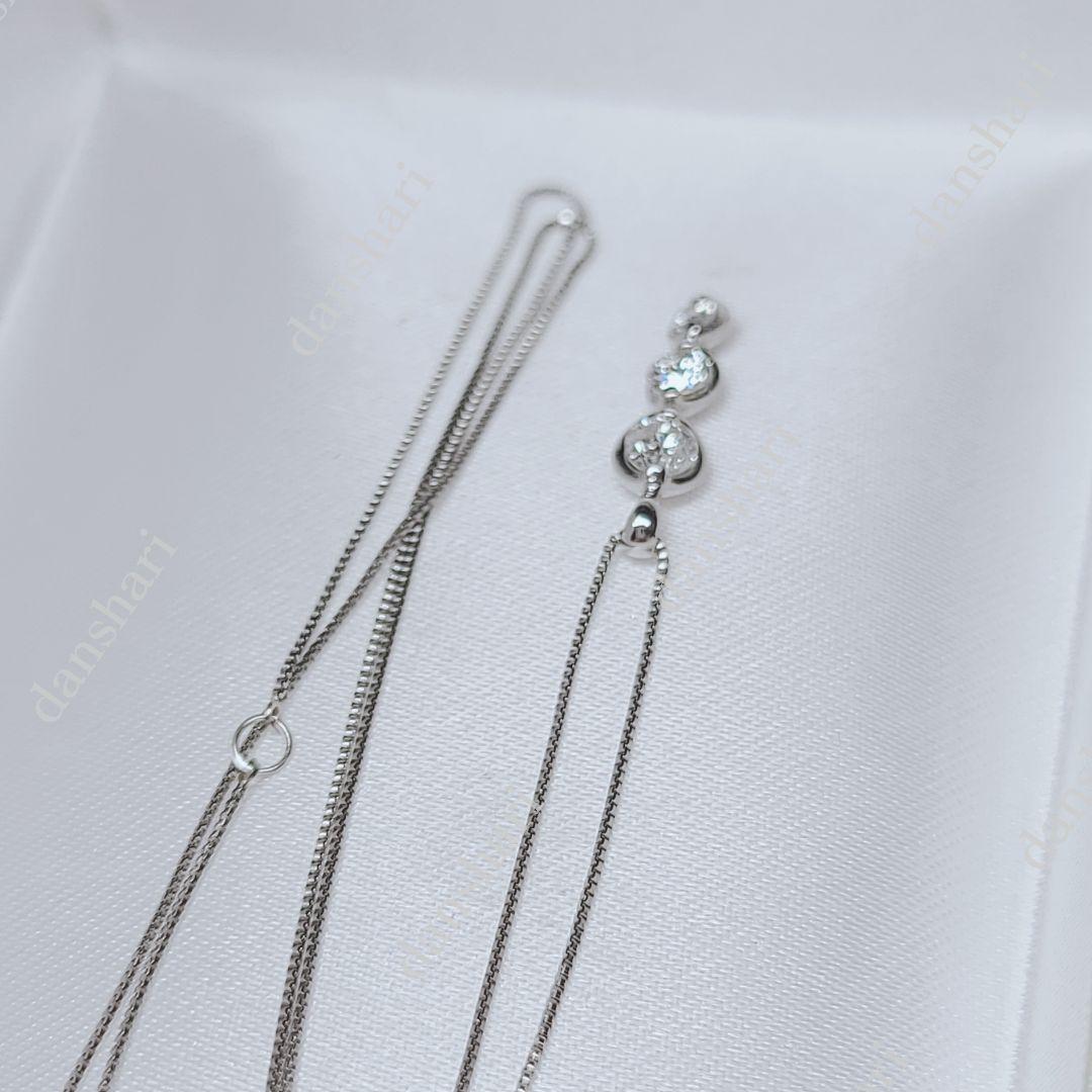 Pt900.850/人気デザイン/スリーストーン/上質ダイヤネックレス16万円