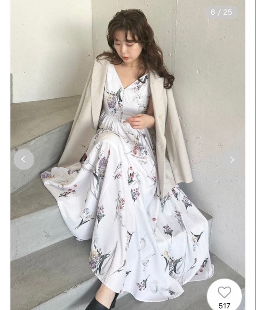 【k】FRAY I.D フレイアイディボタニカルプリントキャミソールワンピ