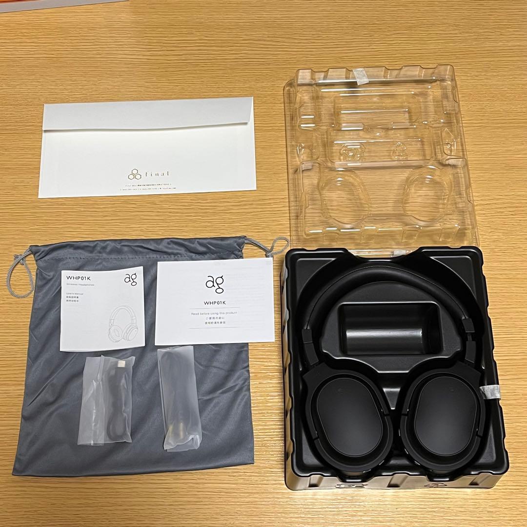 【美品】ag WHP01K （ブラック）/ワイヤレス ヘッドホン /ノイキャン