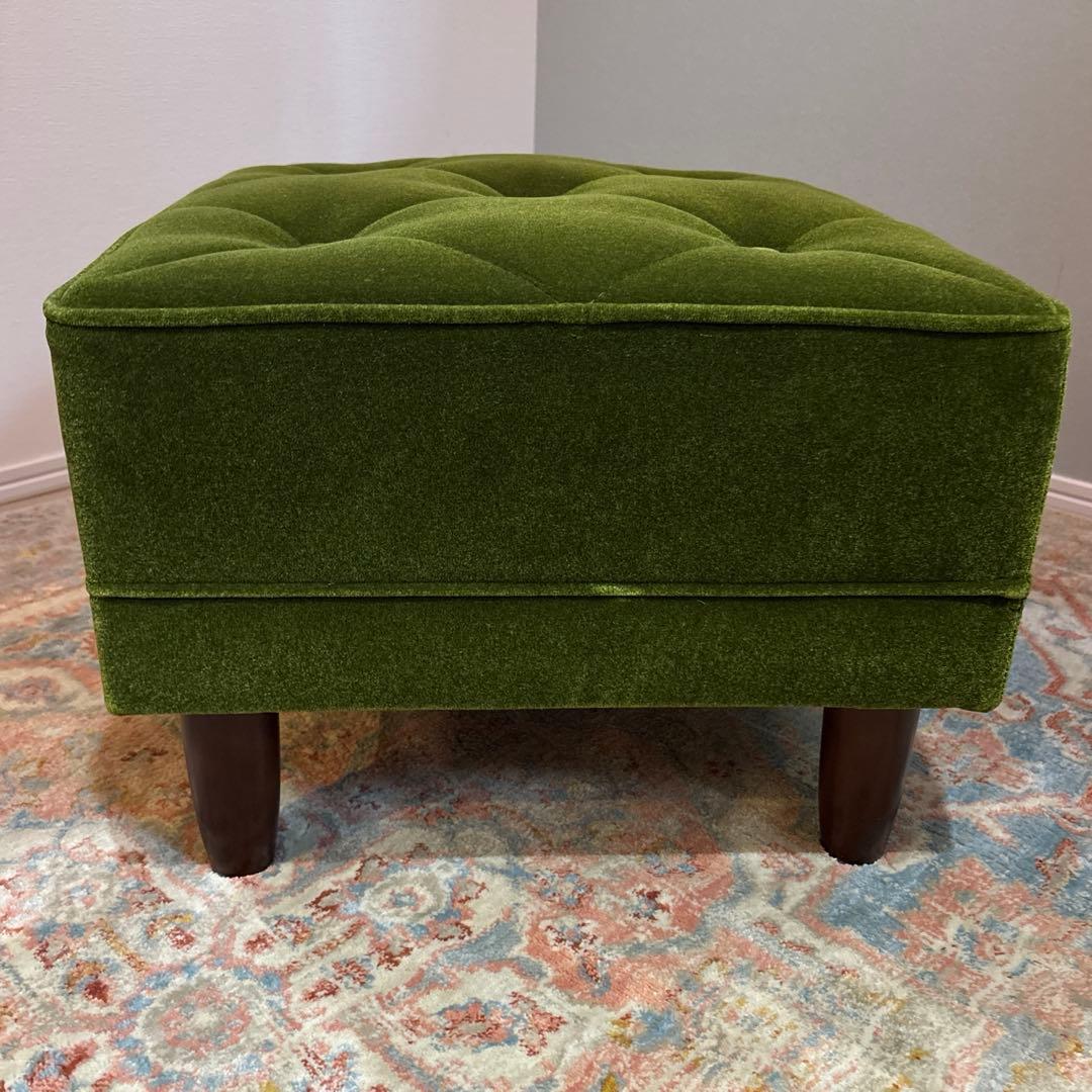 【良品】カリモク60 モケットグリーン オットマンX36206 QD