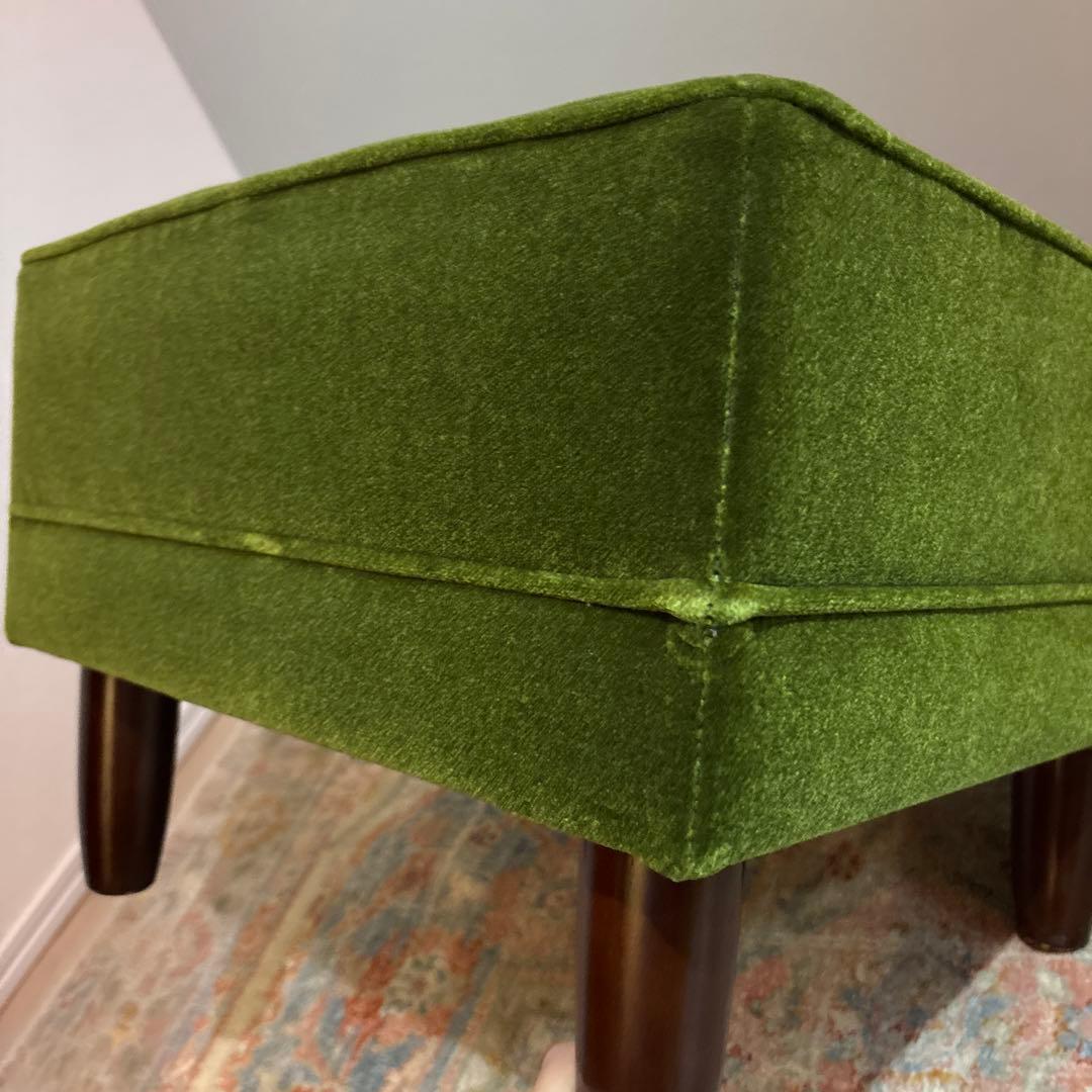 【良品】カリモク60 モケットグリーン オットマンX36206 QD